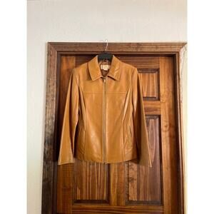 Michael Kors zip front lambskin, leather jacket, medium